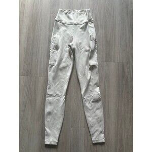 Bombshell Activewear Ribbed Leggings with Pockets Off White size Small